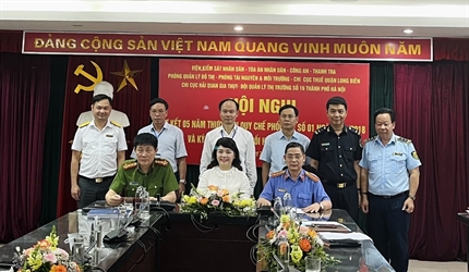 Viện KSND quận Long Biên ký kết Quy chế phối hợp liên ngành về công tác...